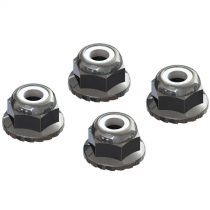 AR708008 Flanged Nyloc Locknut 4mm Silver (4) - HORIZON HOBBY - Référence: ARAC9699