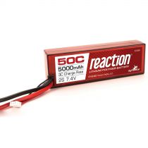 Batterie Reaction Li-Po 2S 7,4V 5000mA 50C, boitier rigide, prise Deans - HORIZON HOBBY - Référence: DYNB3802D