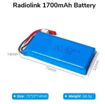 Batterie 2S 1700 pour radio RC8X /RC4GS V3/RC6GS V3/T8FB BT/AT10II  RDL-LIPO2S1700