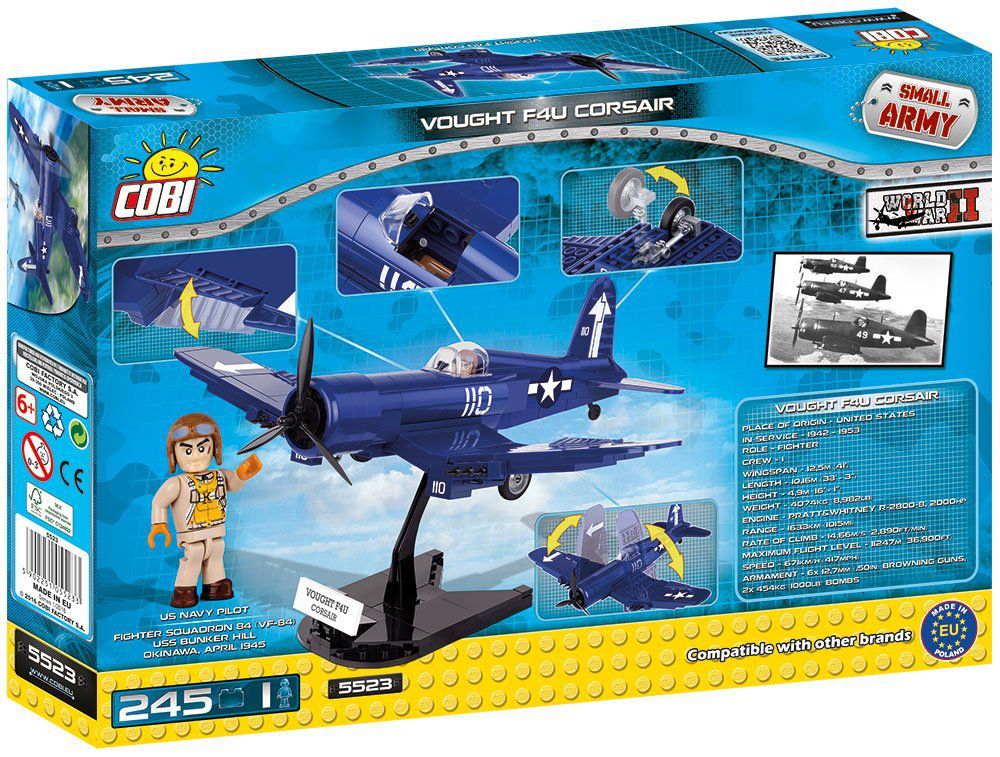 Cobi - 5523 - Vought F4U Corsair bleu - 245 pièces 1 personnage