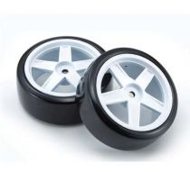 Kyosho - Pneus Montes-Colles Drift FZ02 5-Spoke White 1:10 Fazer 2.0 (2) - FATH704WD